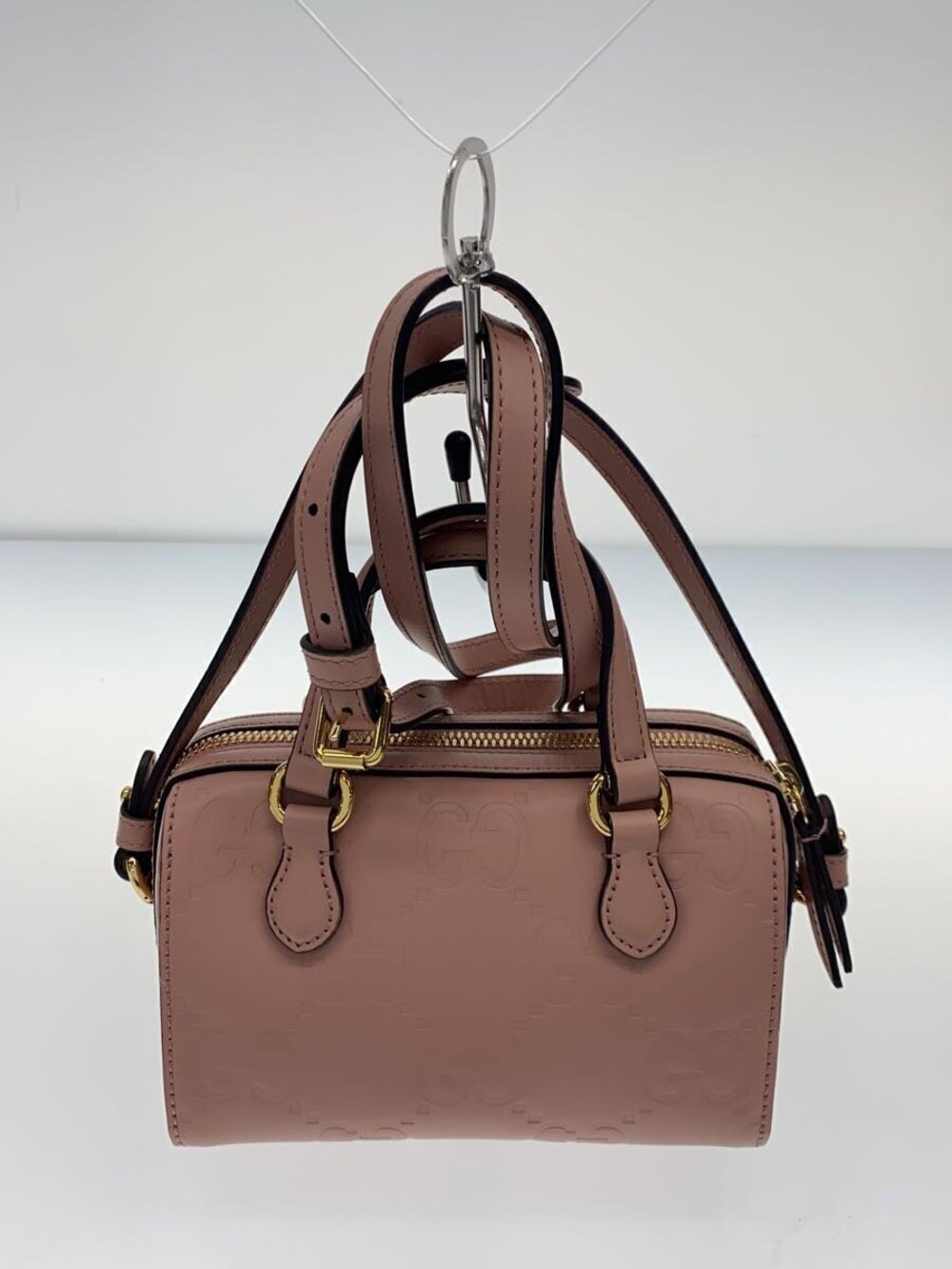 Gucci GG Super Top Handle Bag rose beige embossed leather - Picture 3 of 7